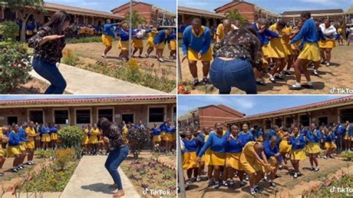 Teacher Dances with Her Students on Assembly Ground, Netizens Hail Her as Video Goes Viral