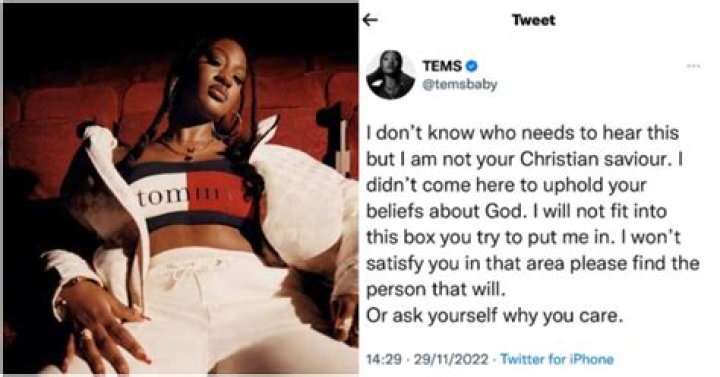 “I’m Not Your Christian Saviour”: Singer Tems Warns Fans As She Goes on Lengthy Social Media Rant, Causes Buzz