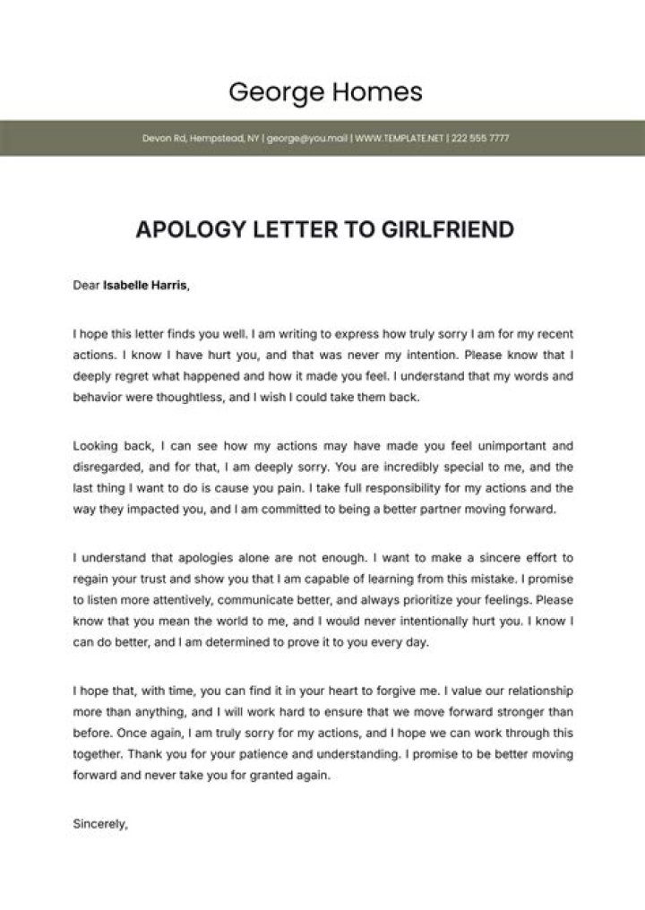 20+ apology letters to girlfriend for when you really messed up