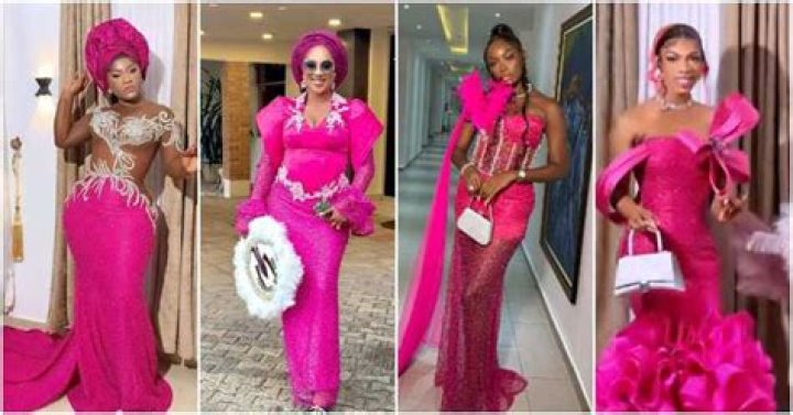Ekene Umenwa: Eve Esin, Destiny Etiko, Others Storm Actress’ Wedding in Lovely Pink Outfits