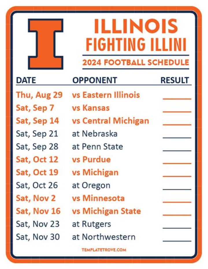 2023 Illinois Football Schedule | College Football Network