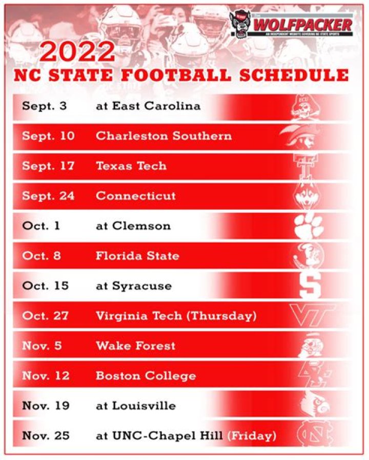 2023 NC State Football Schedule