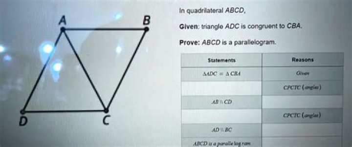 rectangle abcd prove: triangle adc is congruent to triangle bcd